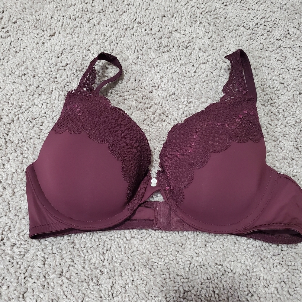 Aerie Lace Detail Underwire Bra - Plum